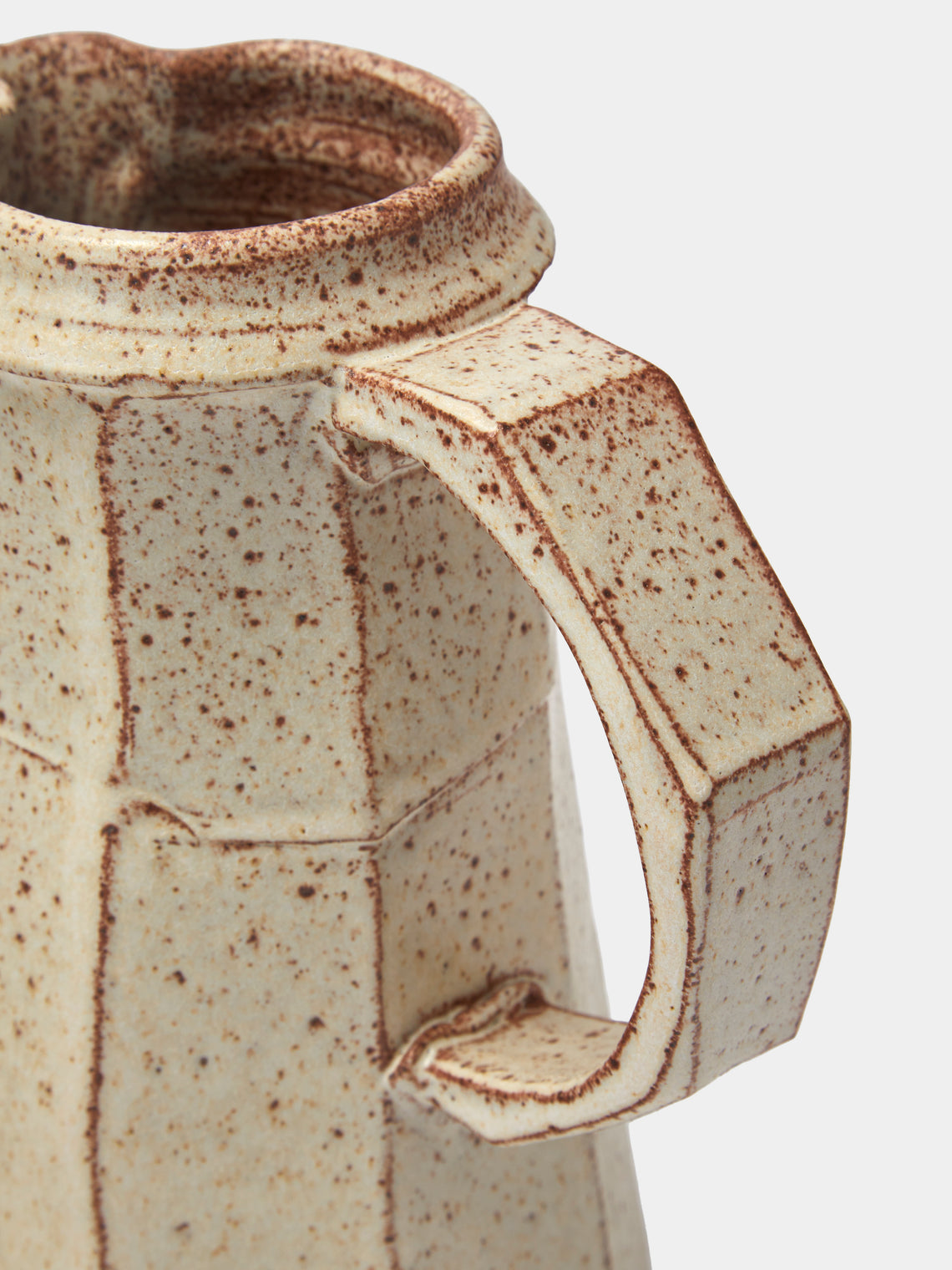 Adam Ross - Hand-Thrown Ceramic Faceted Jug - Beige - ABASK