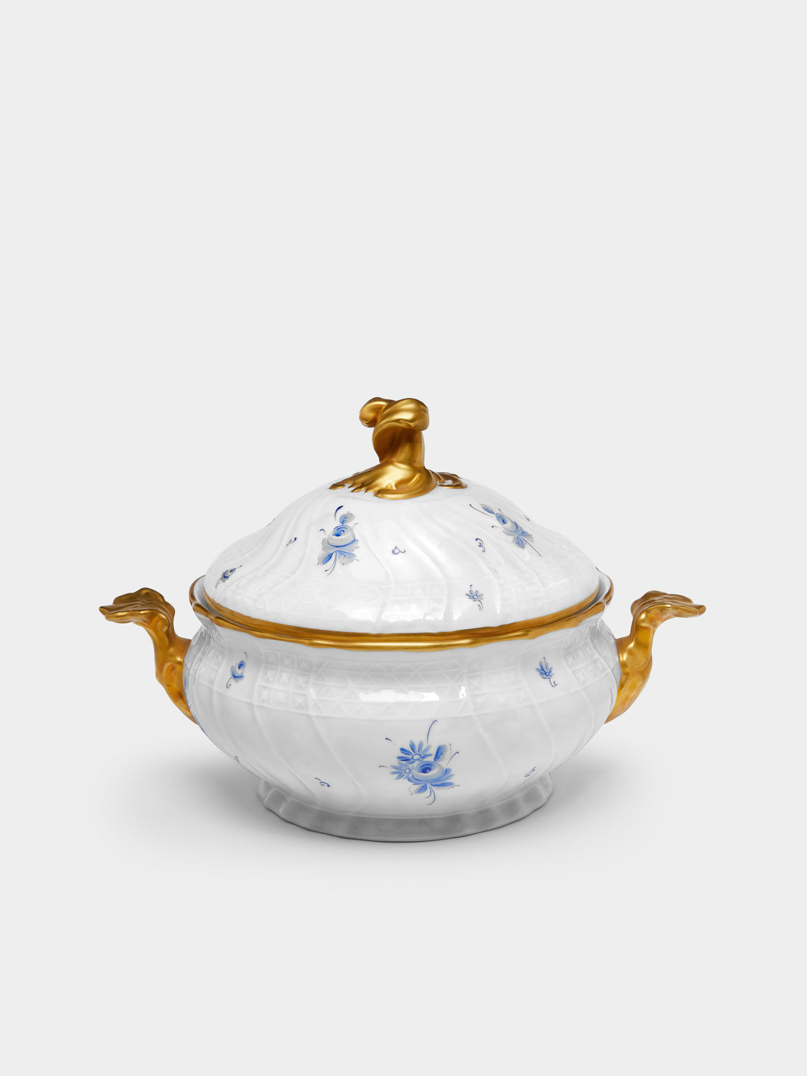 Antique and Vintage - 1960s Lorenz Hutschenreuther Hand-Painted Porcelain Lidded Serving Dish -  - ABASK - 