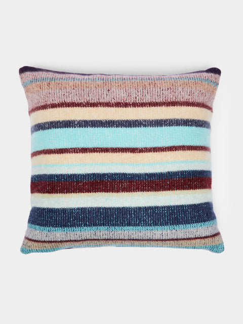 The Elder Statesman - Stripe Super Soft Cashmere Pillow -  - ABASK - 