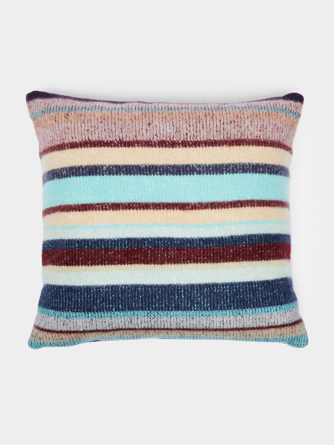 The Elder Statesman - Stripe Super Soft Cashmere Pillow -  - ABASK - 