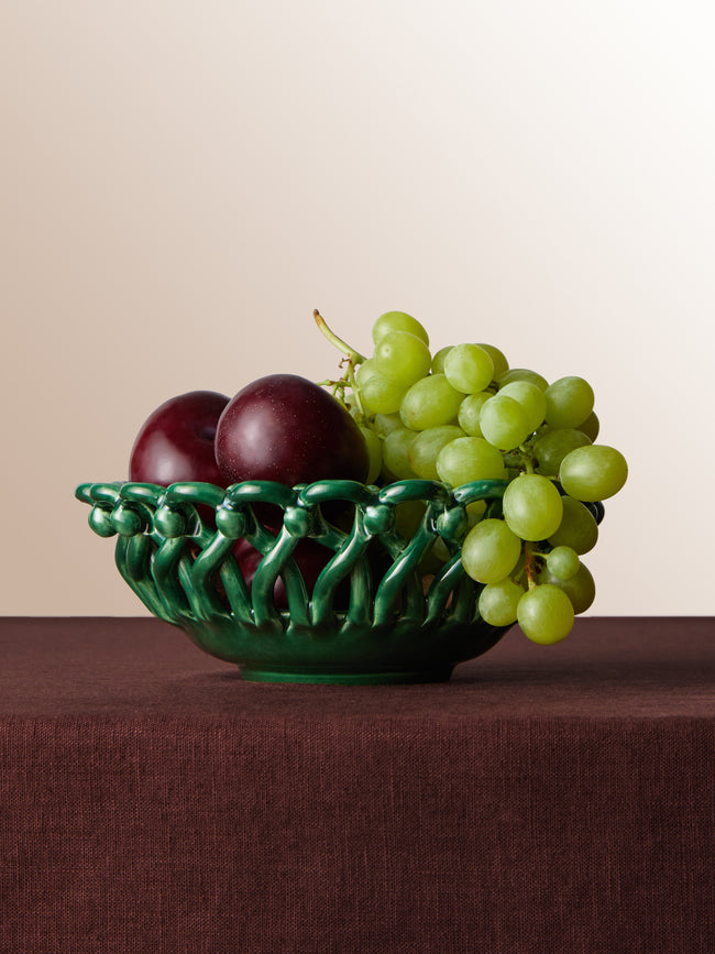Maison Pichon Uzès - Hand-Glazed Ceramic Braided Bread Basket -  - ABASK