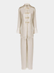 Loretta Caponi - Azalea Silk Pajama Set - White - ABASK - 