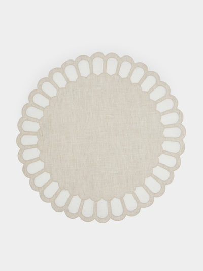 Los Encajeros - Zurbano Eco Embroidered Linen Placemats (Set of 4) -  - ABASK - 