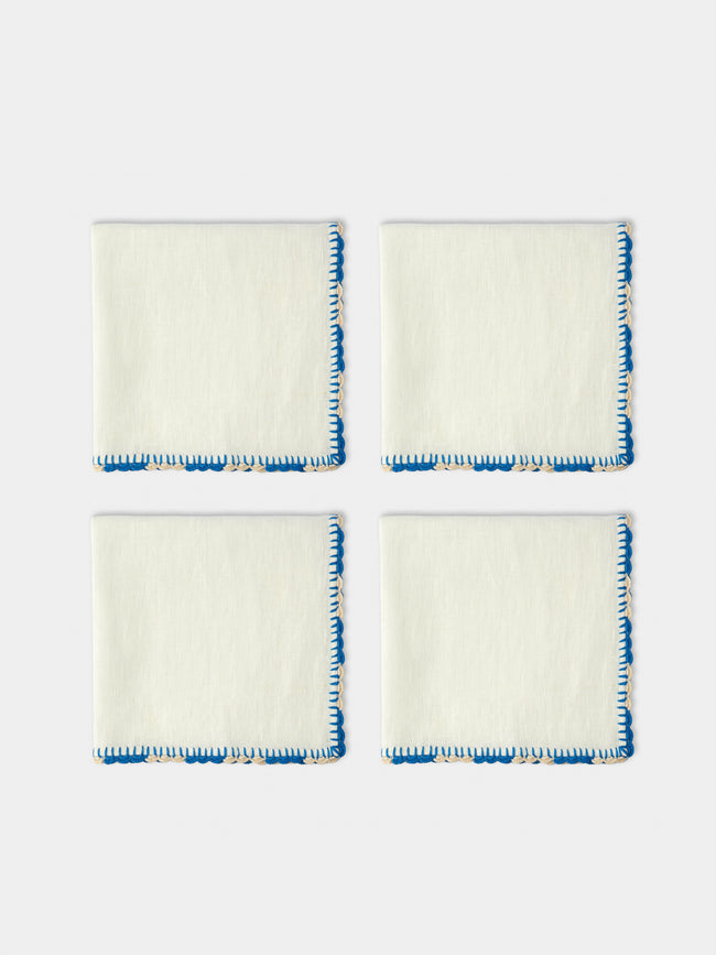 Anut Cairo - Luxor Hand-Crocheted Linen Napkins (Set of 4) - White - ABASK