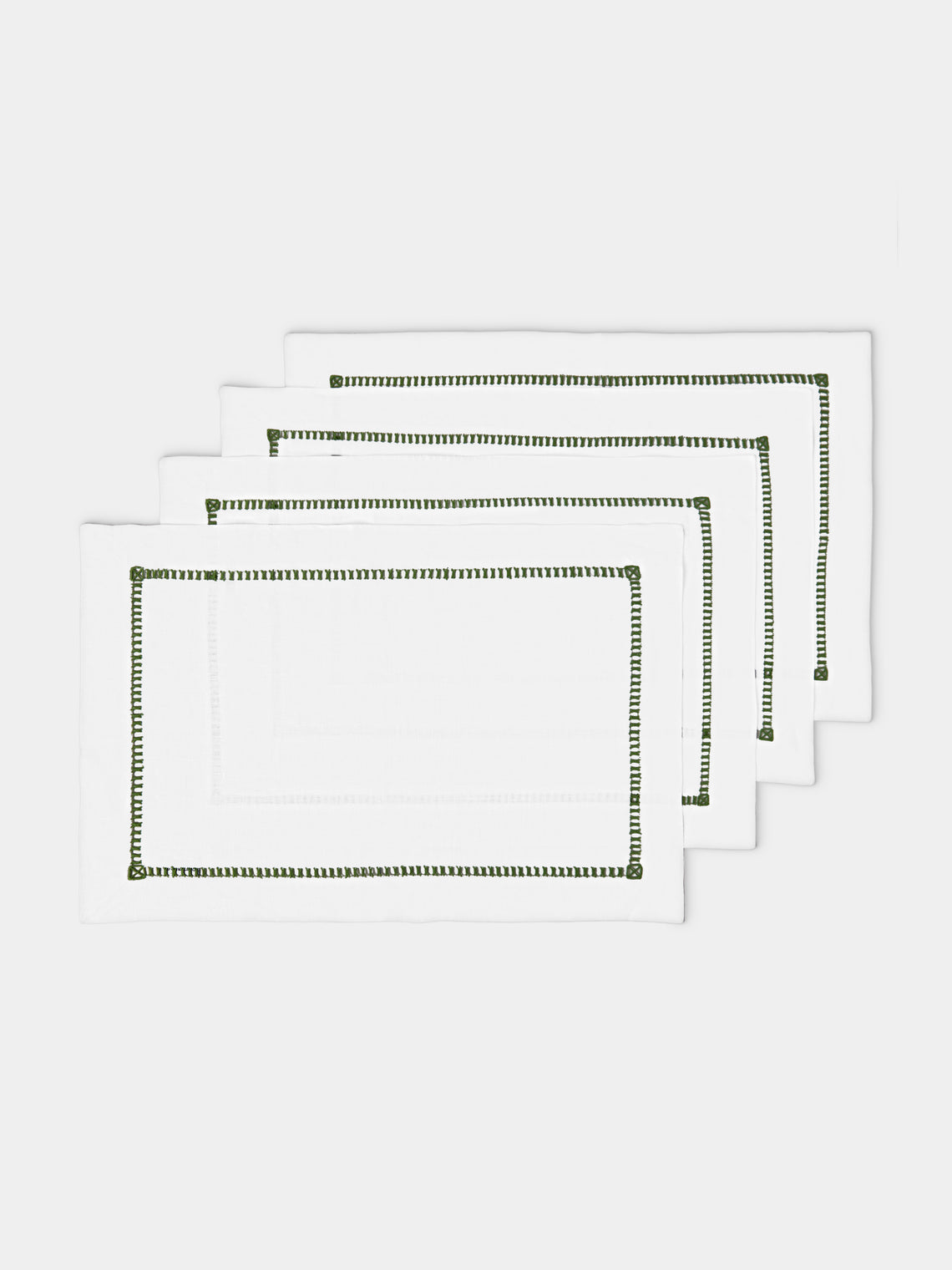 Los Encajeros - Tokyo Linen Placemats (Set of 4) - White - ABASK