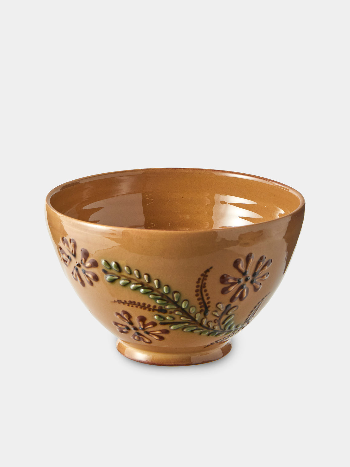 Poterie d’Évires - Flowers Hand-Painted Ceramic Grand Bowls (Set of 4) - Cream - ABASK