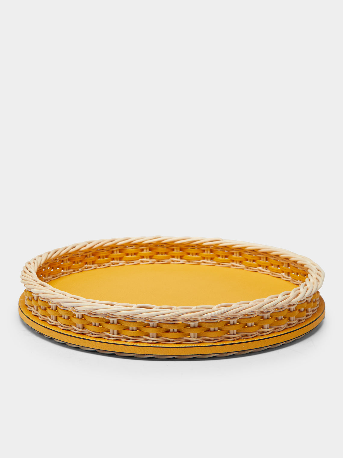 Giobagnara - Orsay Rattan Round Tray - Yellow - ABASK - 