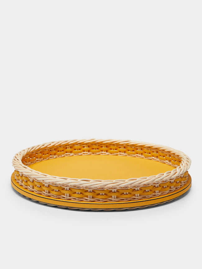 Giobagnara - Orsay Rattan Round Tray - Yellow - ABASK - 