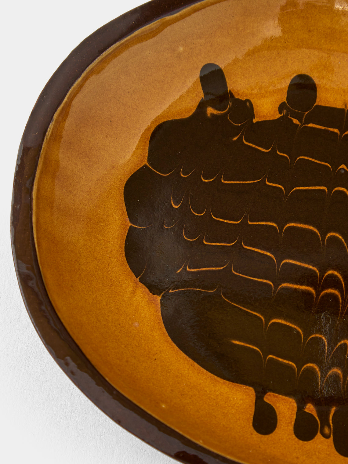 Aono Pottery - Slipware Oval Dish - Brown - ABASK