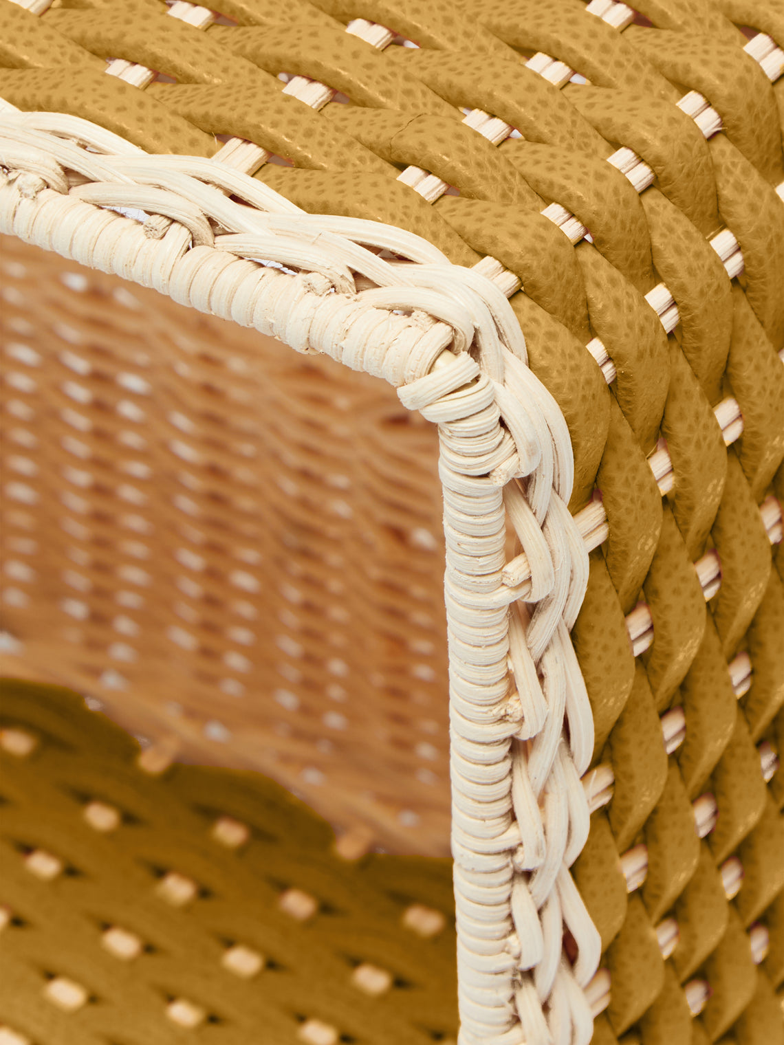 Giobagnara - Antibes Handwoven Leather and Rattan Tissue Box - Yellow - ABASK