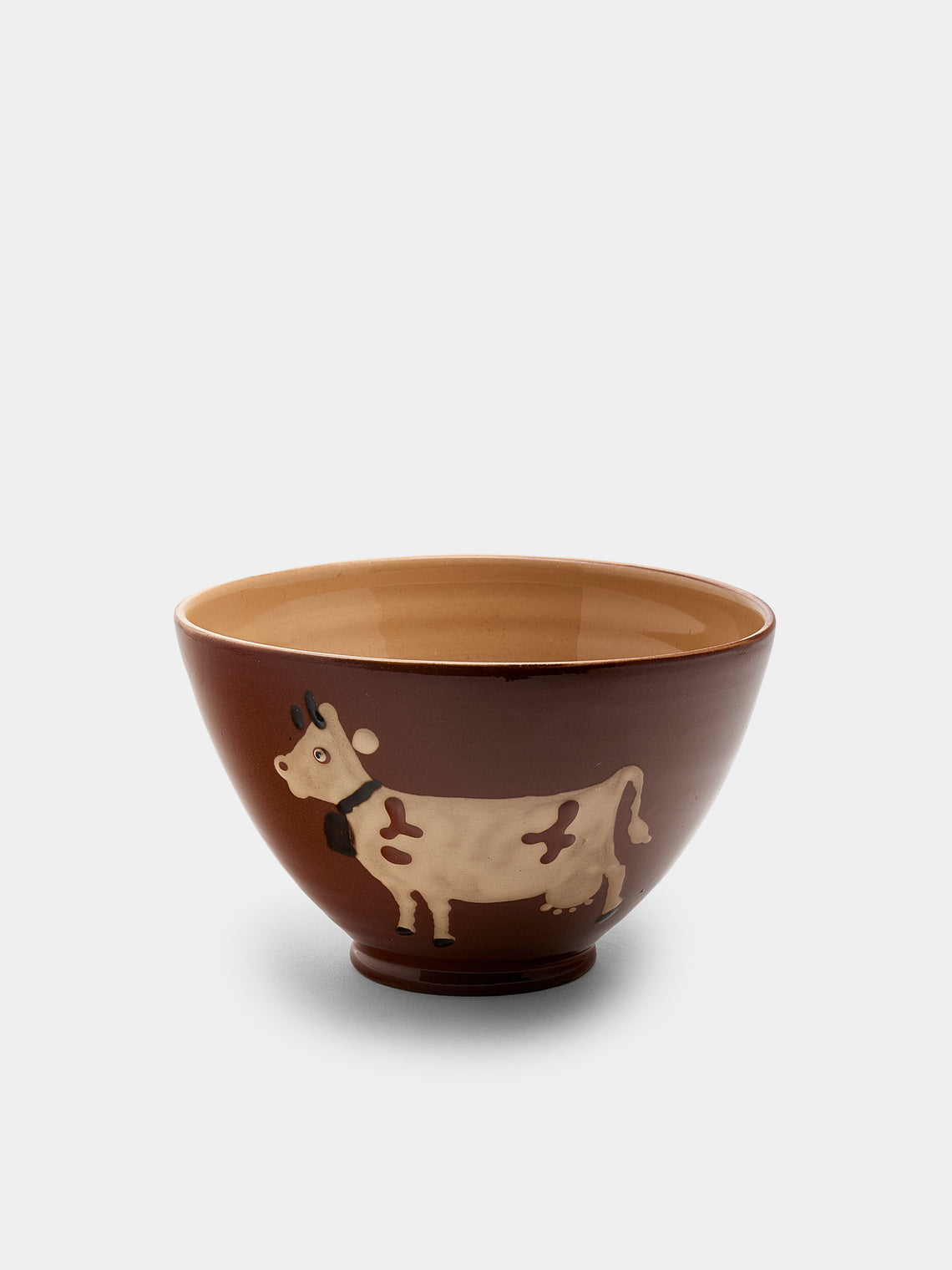 Poterie d’Évires - Cows Hand-Painted Ceramic Bowls (Set of 6) - Light brown - ABASK