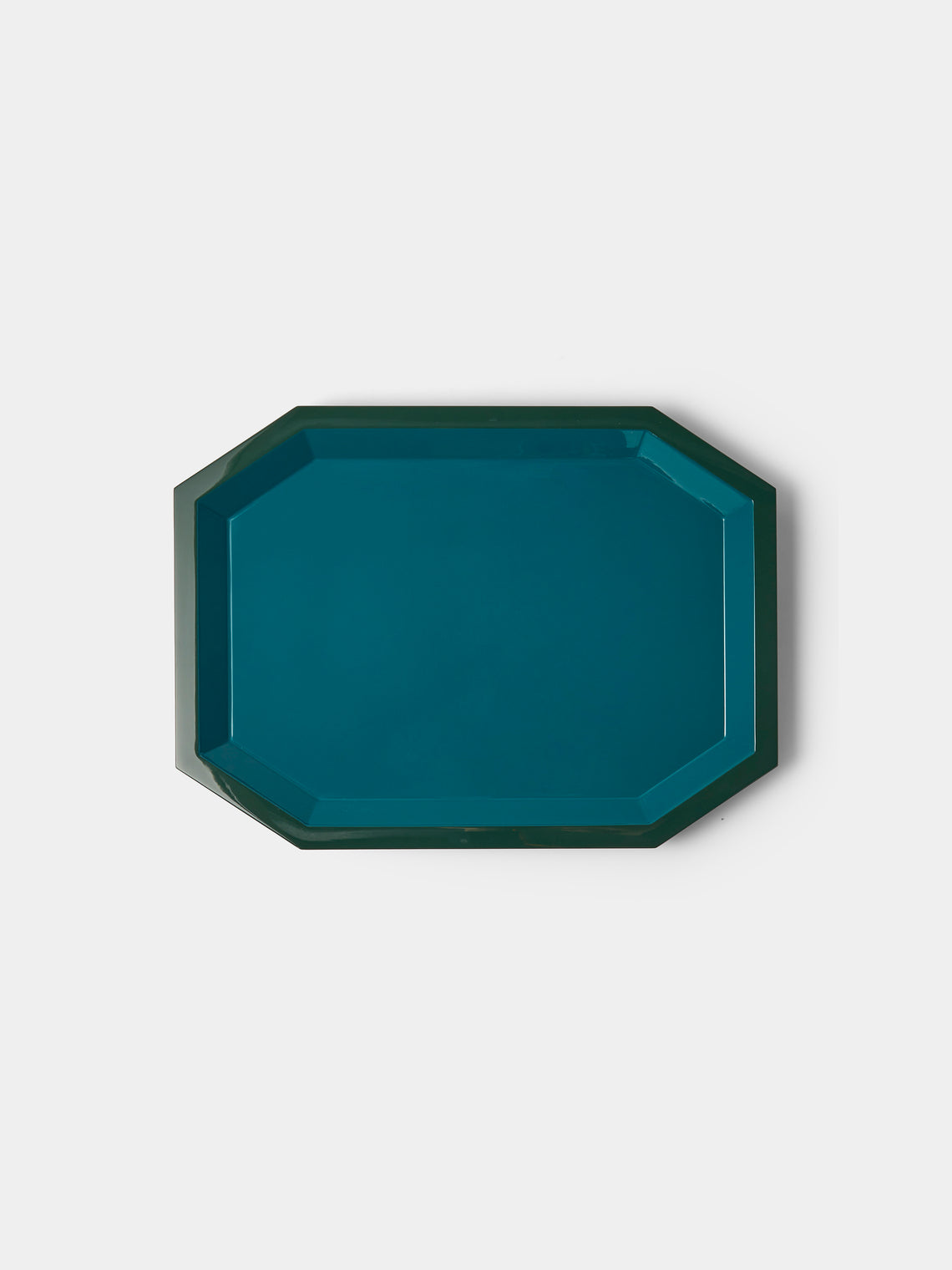 The Lacquer Company - Lacquered Small Octagonal Tray - Blue - ABASK - 
