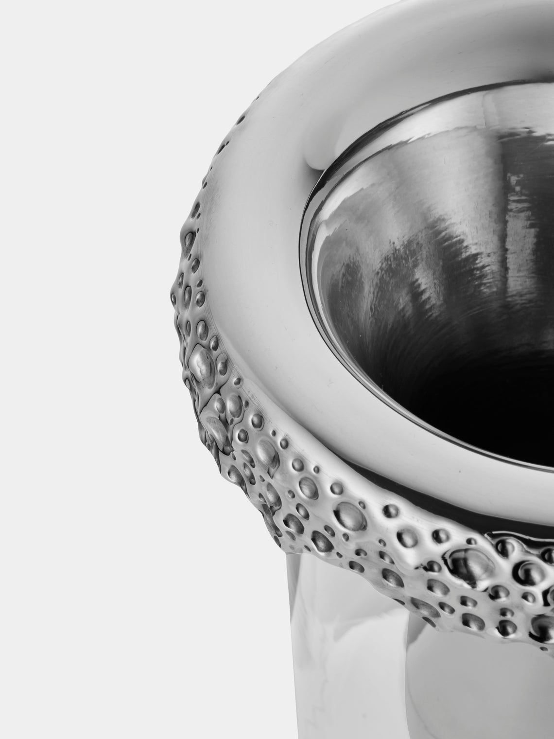 San Lorenzo - 1997 Afra and Tobia Scarpa Pure Silver and Glass Vase (8in/20.5cm) - Silver - ABASK