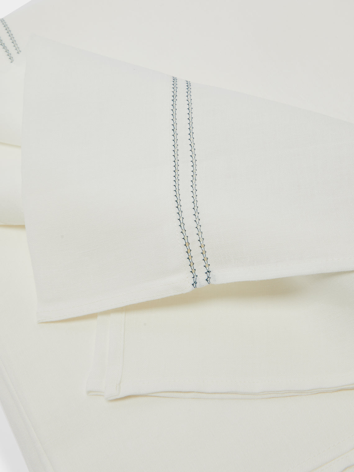 Volga Linen - Hem-Stitch Linen King Top Sheet -  - ABASK