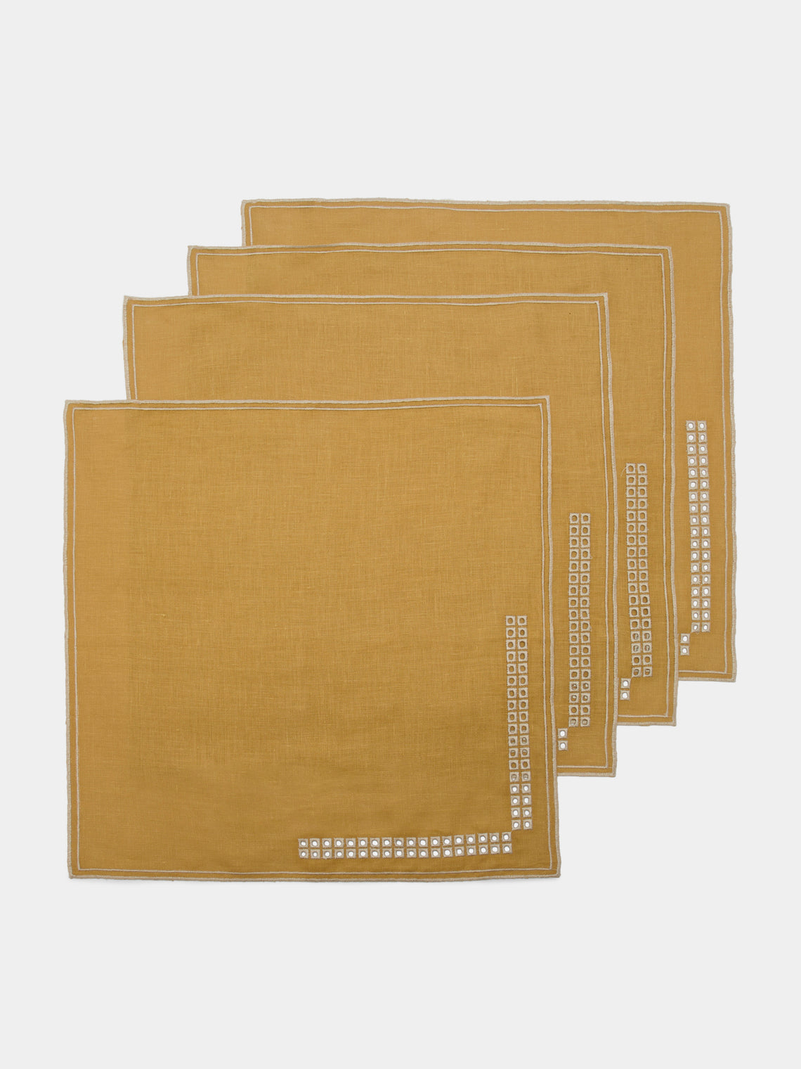 Borgo delle Tovaglie - Eva Embroidered Linen Napkins (Set of 4) -  - ABASK