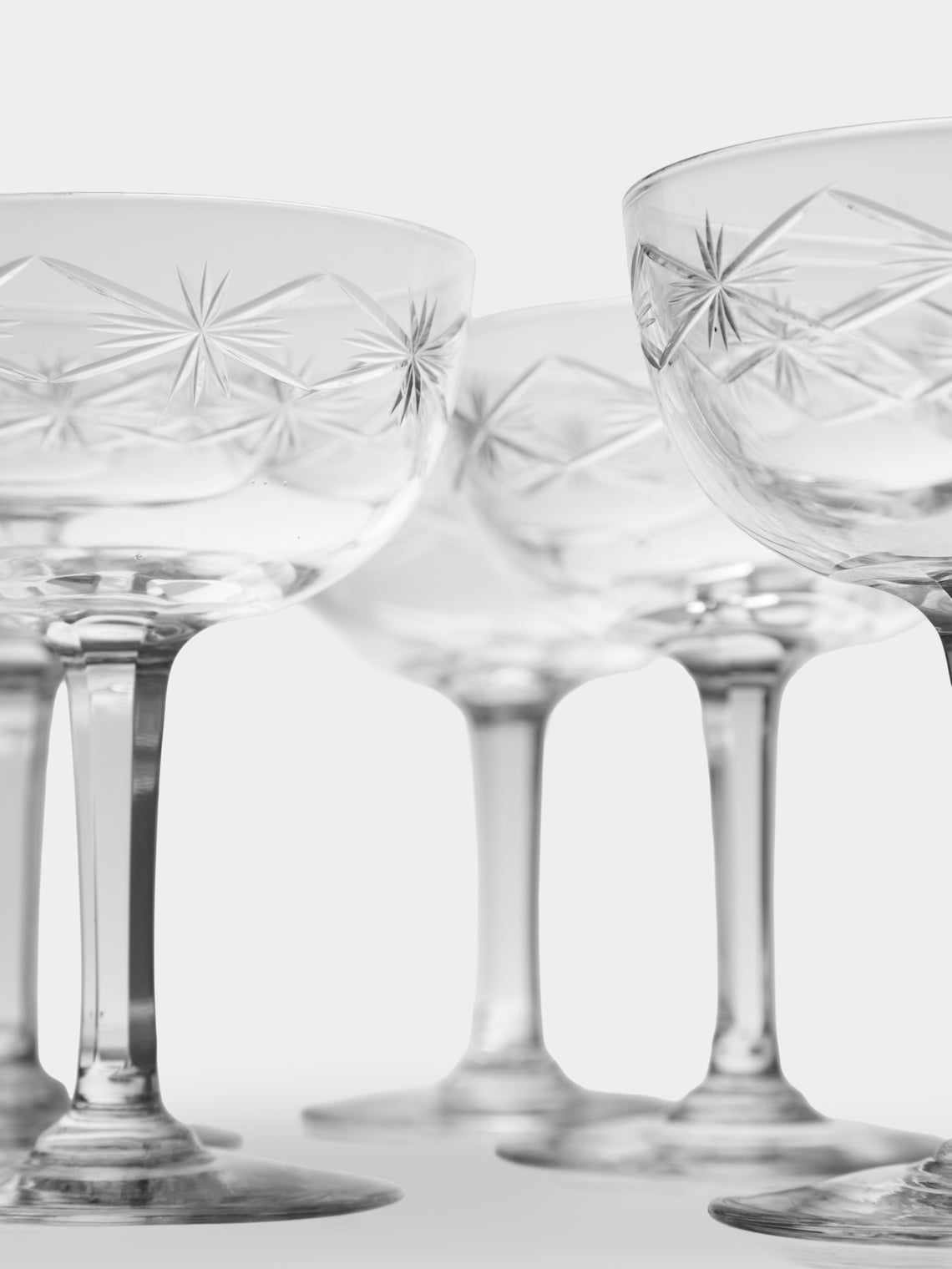 Antique and Vintage - 1940s Crystal Champagne Coupes (Set of 16) - Clear - ABASK