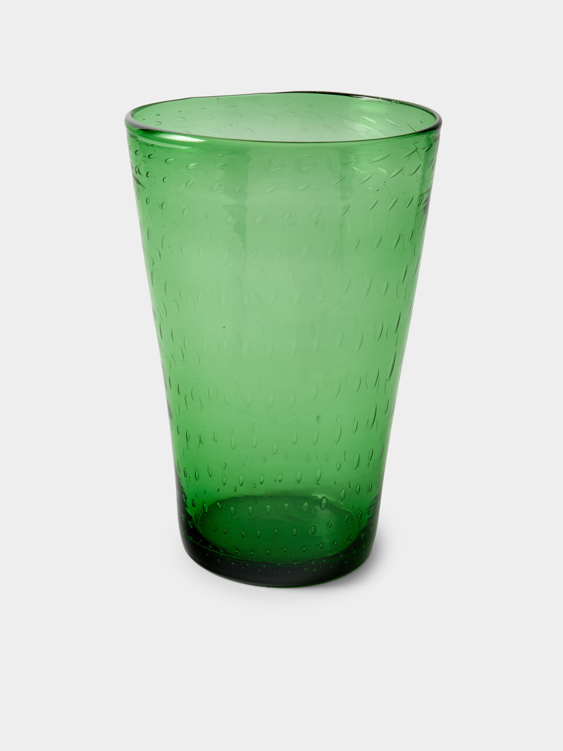 Antique and Vintage - 1980s Bullicante Glass Vase (11.5in/29.5cm) - Green - ABASK - 