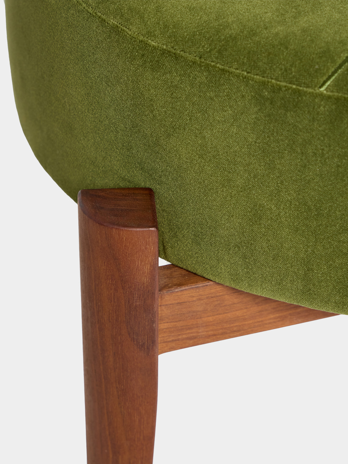 Uncommon Ancestor - Free Me Embroidered Velvet Round Footstool - Green - ABASK