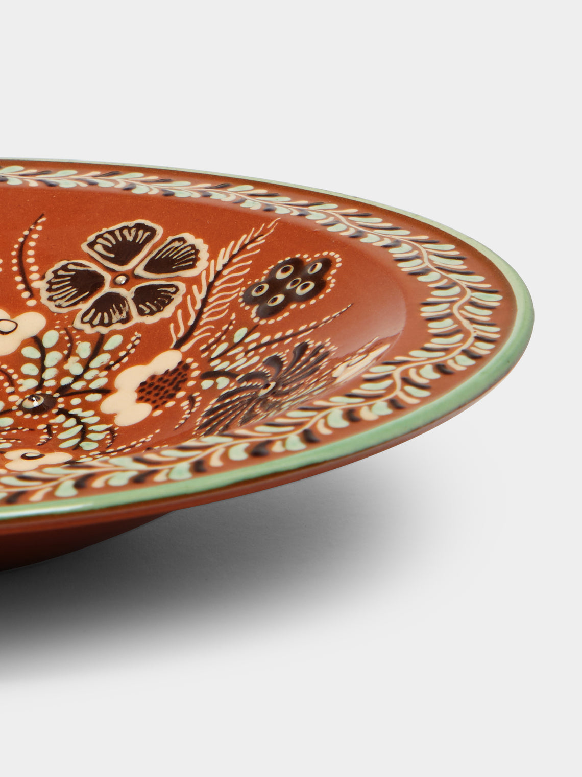 Poterie d’Évires - Flowers Hand-Painted Ceramic Large Serving Bowl -  - ABASK