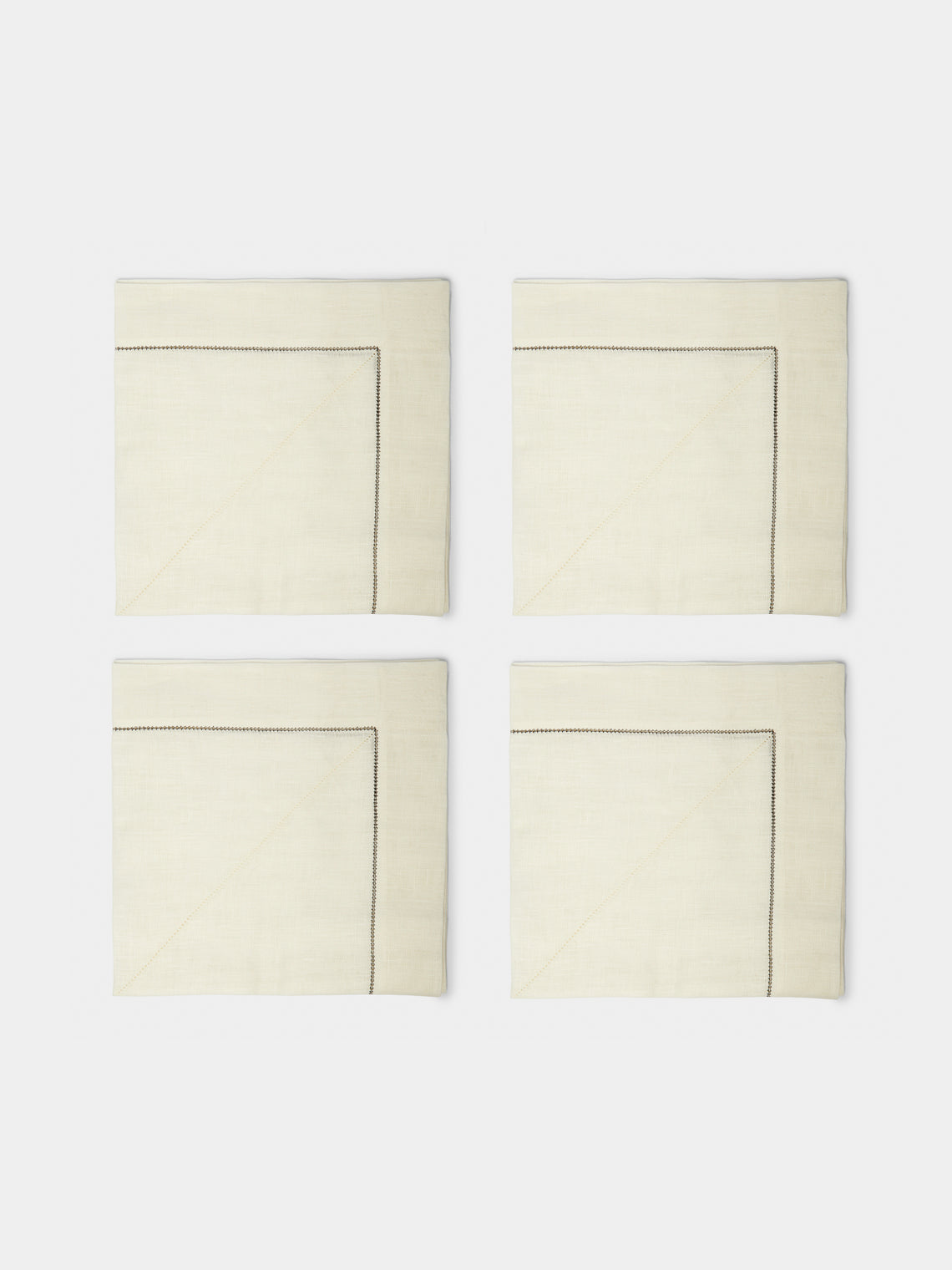 Peter Speliopoulos Projects - Hem-Stitch Linen Napkins (Set of 4) - White - ABASK