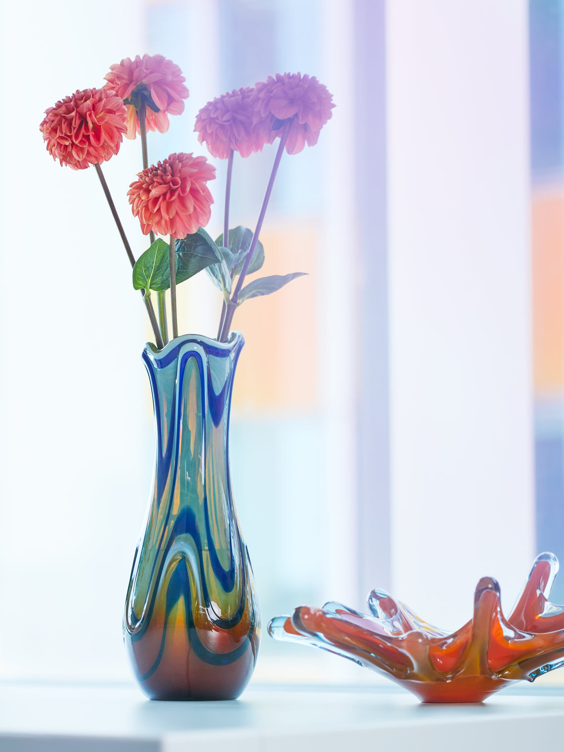 Antique and Vintage - Mid-Century Marbled Glass Vase -  - ABASK
