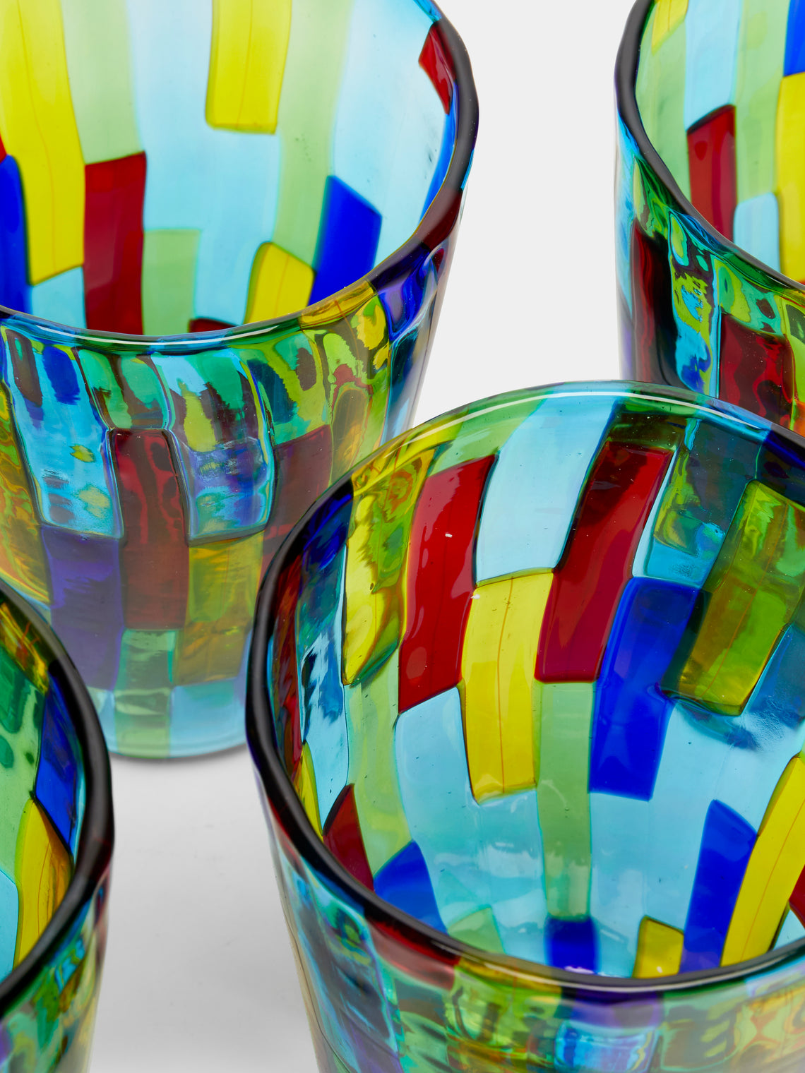 F&M Ballarin - Acquamarina Hand-Blown Murano Glass Tumblers (Set of 6) -  - ABASK