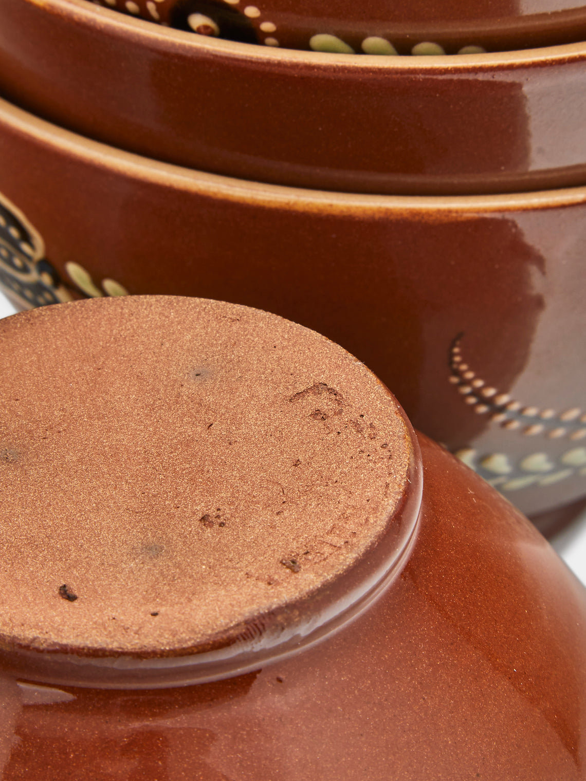 Poterie d’Évires - Flowers and Birds Hand-Painted Ceramic Bowls (Set of 6) - Light brown - ABASK