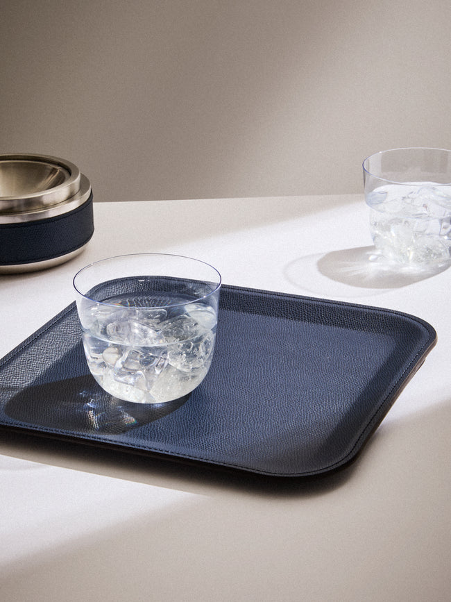 Pinetti - Victor Leather Trinket Tray (10in/25cm) - Navy - ABASK