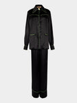 Dorso - Bandana Silk Pajama Set - Black - ABASK - 