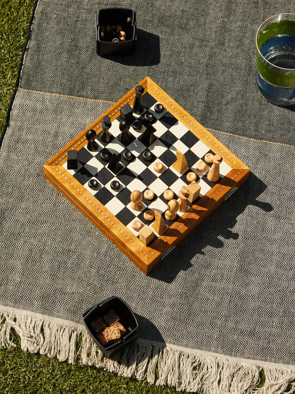 Métier - Wood and Leather Travel Chess and Backgammon Set -  - ABASK