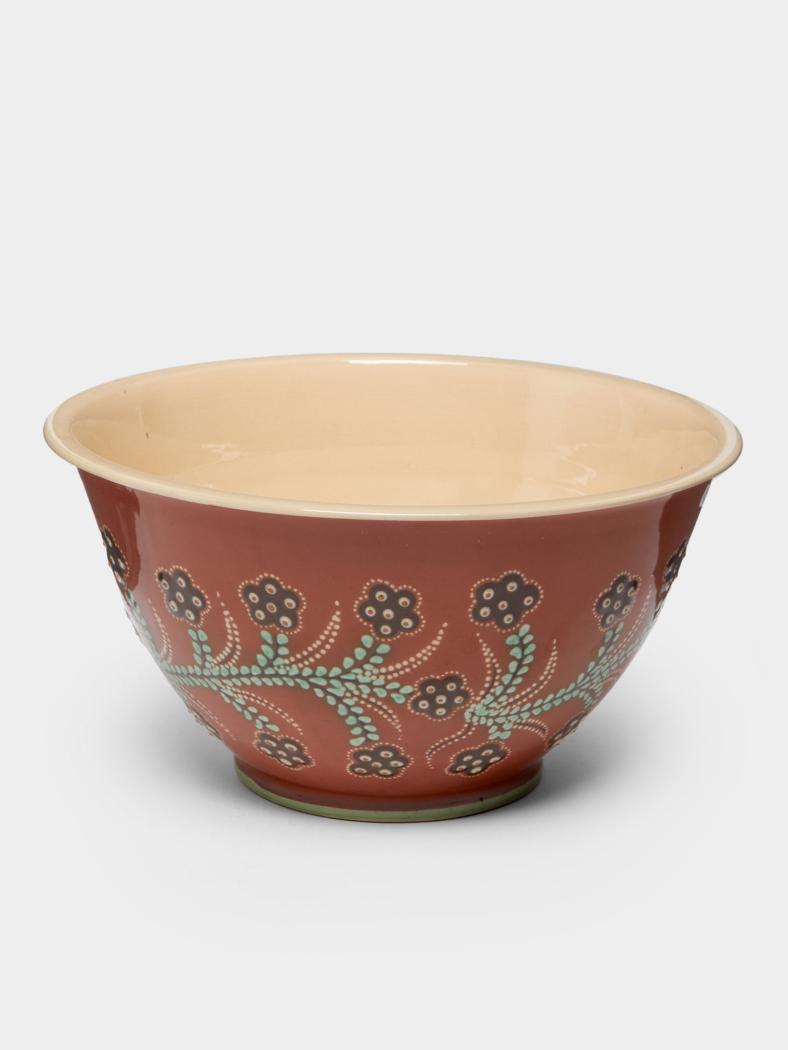 Poterie d’Évires - Flowers Hand-Painted Ceramic Salad Bowl -  - ABASK - 