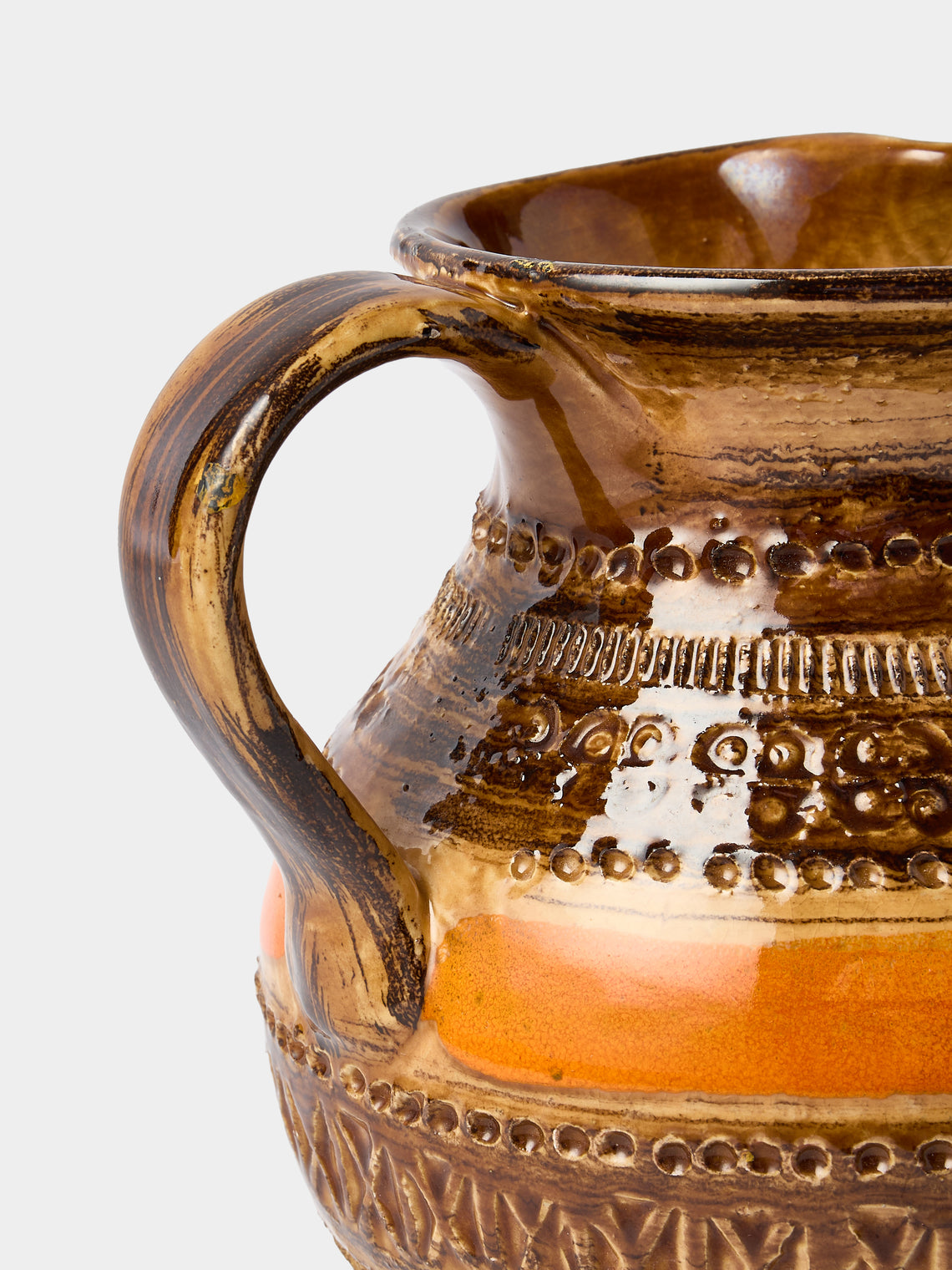 Antique and Vintage - 1970s Bitossi Ceramiche Sahara Ceramic Jug - Brown - ABASK