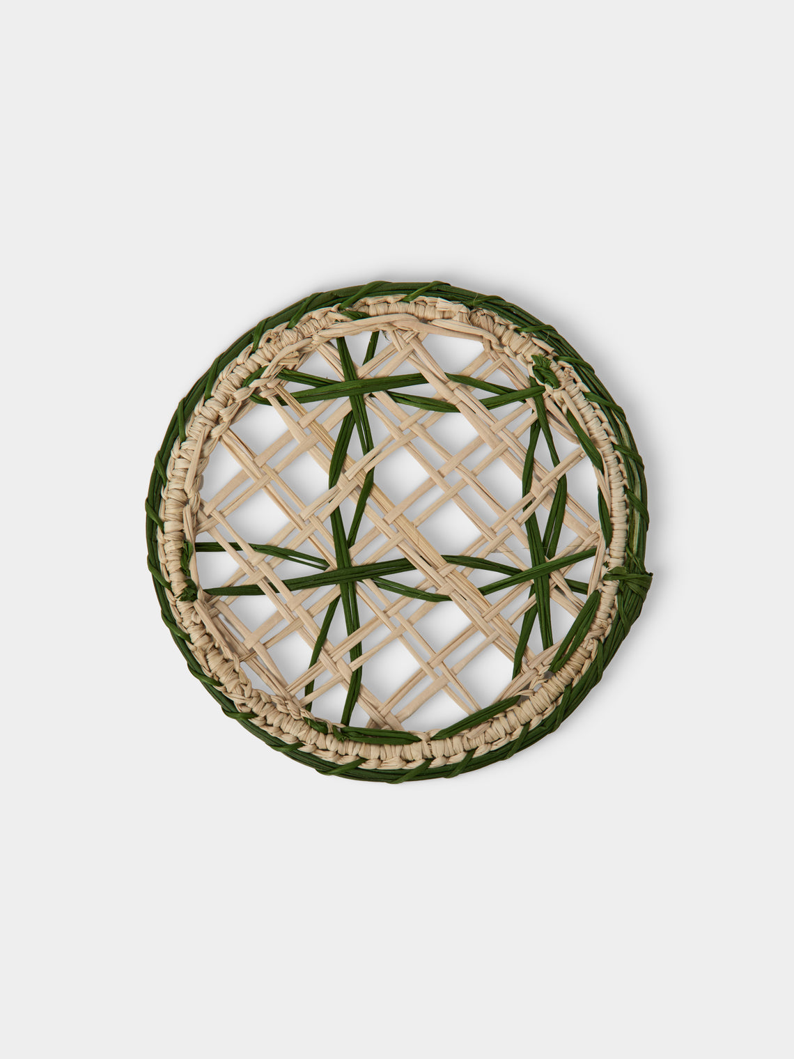 Artesanías del Atlántico - | Set of 6 | Panal Handwoven Palm Coasters - Green - ABASK