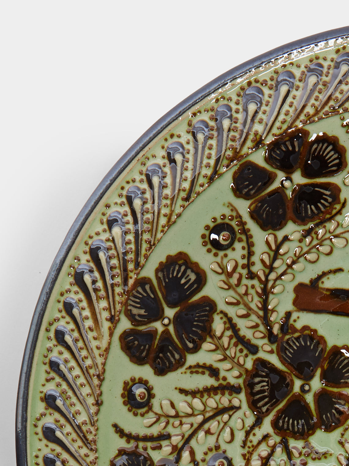 Poterie d’Évires - Birds Hand-Painted Ceramic Large Serving Bowl -  - ABASK