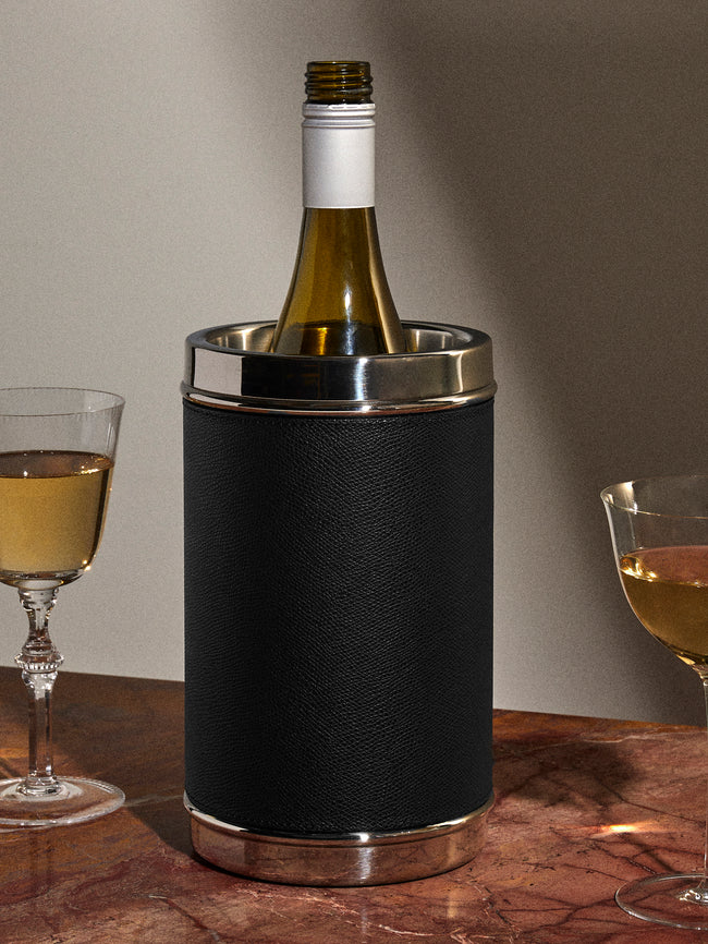 Giobagnara - Ocean Leather and Steel Bottle Cooler - Black - ABASK