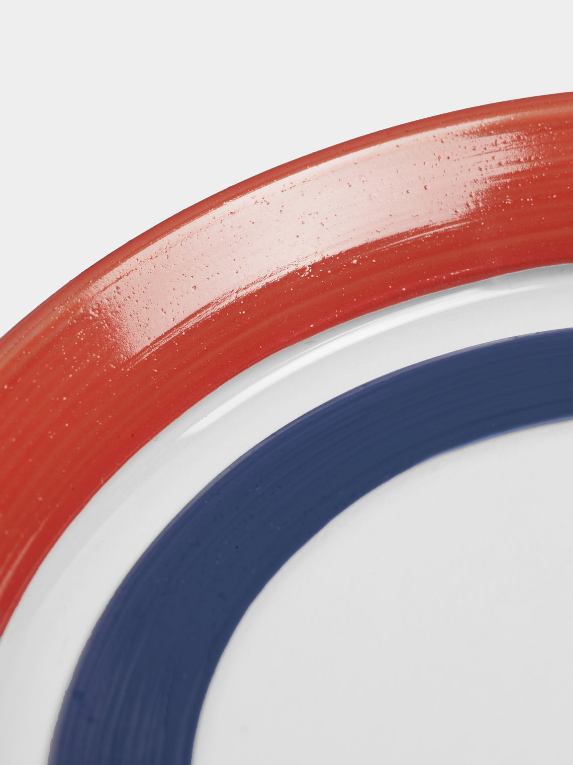 Los Vasos de Agua Clara - Stripe Hand-Painted Glass Bread Plates (Set of 6) -  - ABASK