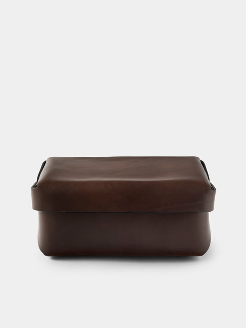 Oscar Maschera - Lidded Leather Box - Dark Brown - ABASK - 