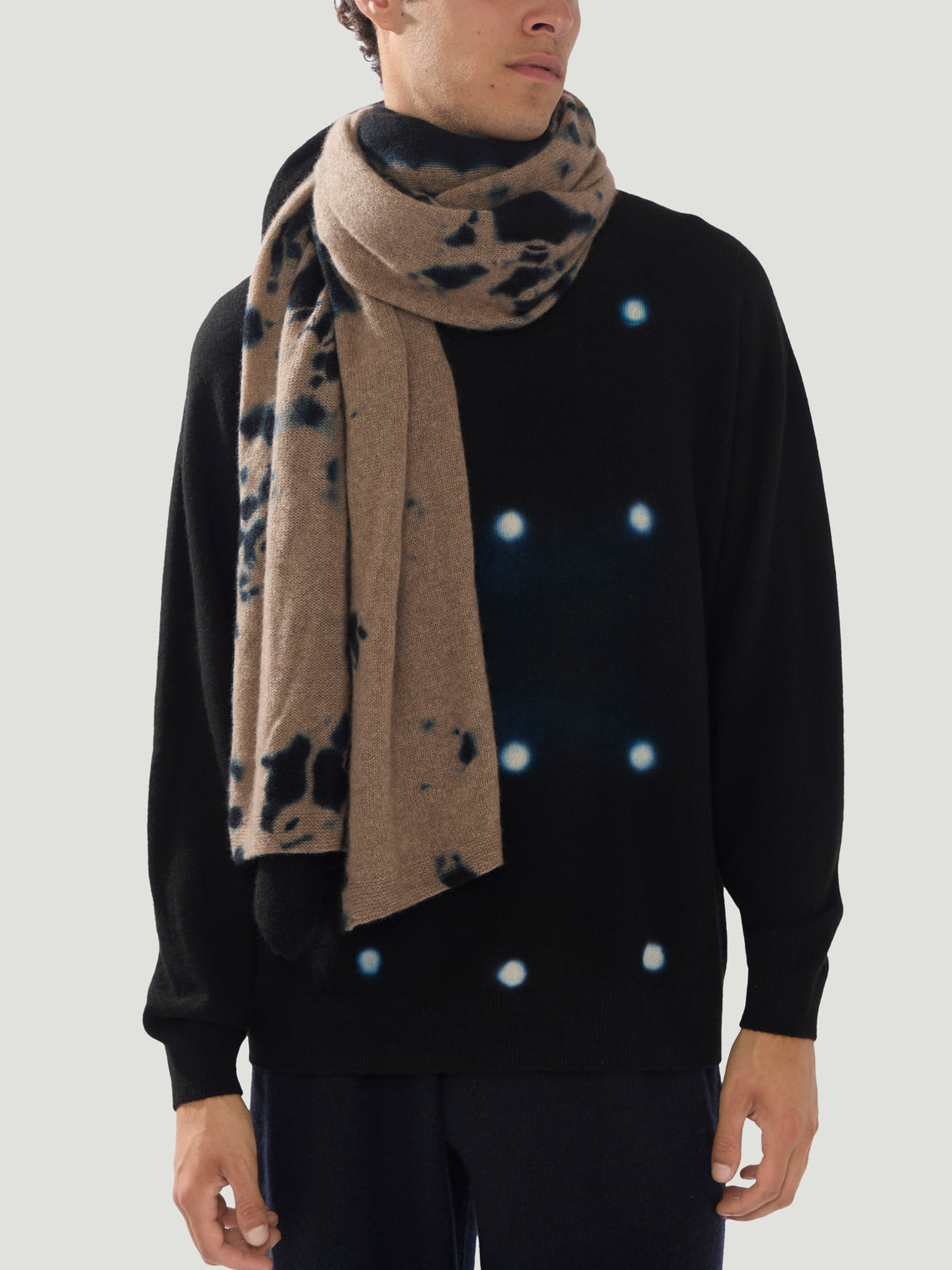 Suzusan - Women's Shibori Cashmere Shawl (78.5in/2m) - Beige - ABASK