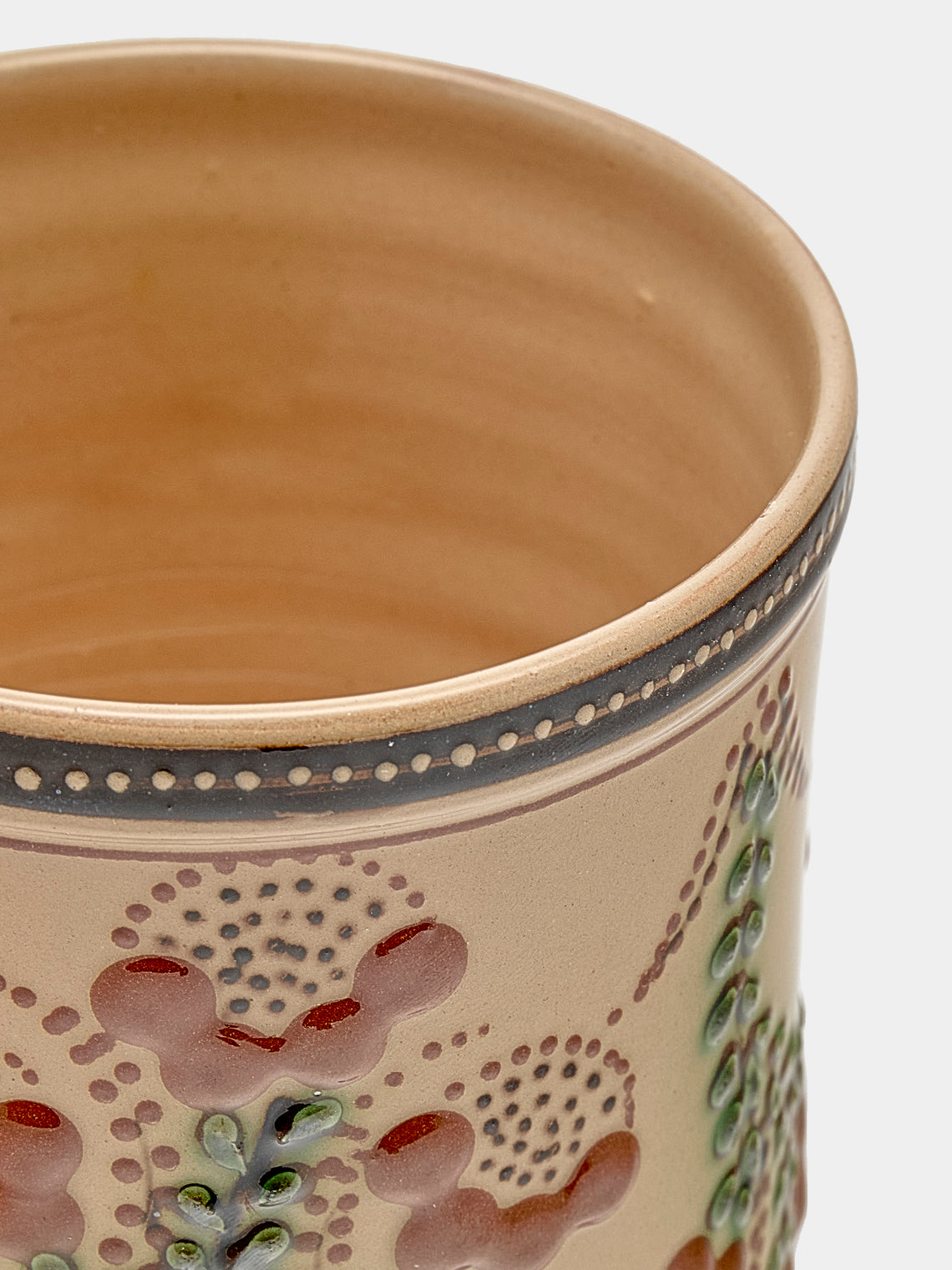 Poterie d’Évires - Flowers Hand-Painted Ceramic Small Lidded Jar - Cream - ABASK