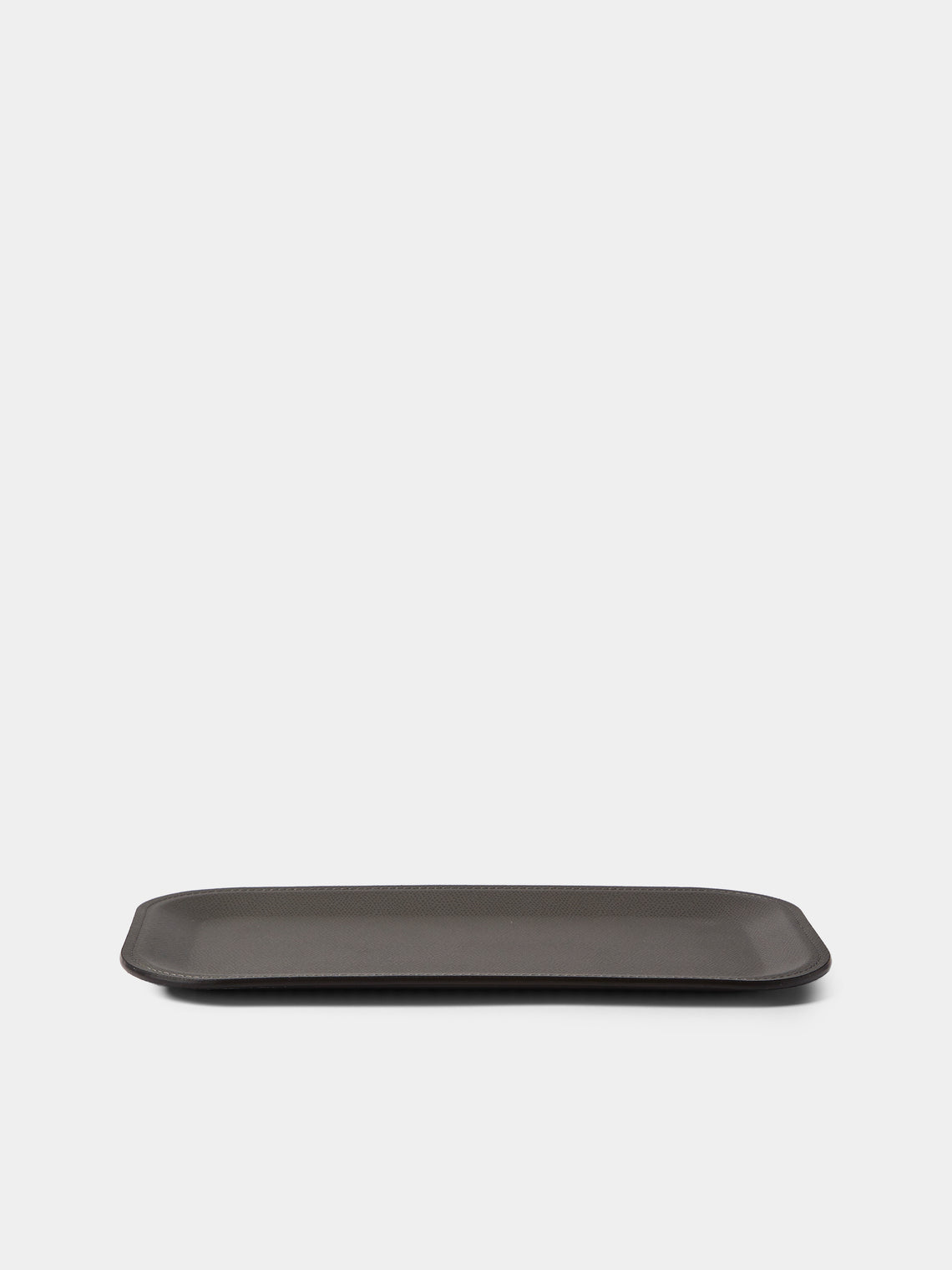 Pinetti - Victor Leather Trinket Tray (11.5in/29.5cm) - Dark Gray - ABASK