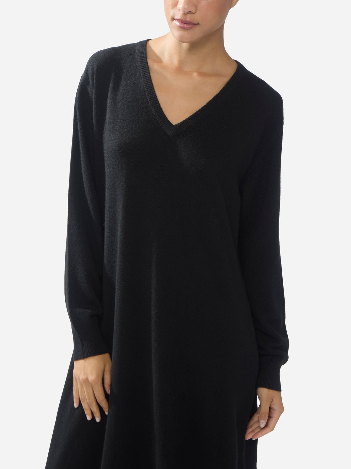 Women's Cashmere V-Neck Long Dress | Size: S