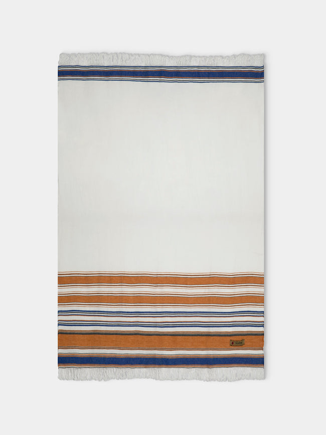 The House of Lyria - Canche Handwoven Linen and Cotton Blanket (91in/2.3m) - Orange - ABASK