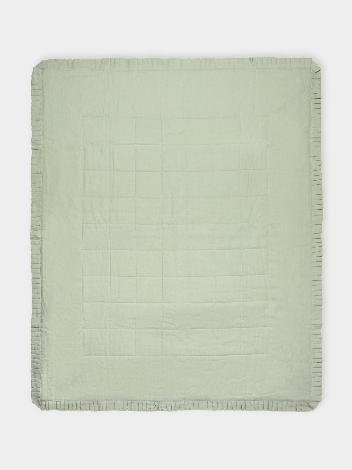 Volga Linen - Quilted Linen Super King-Size Bed Throw -  - ABASK