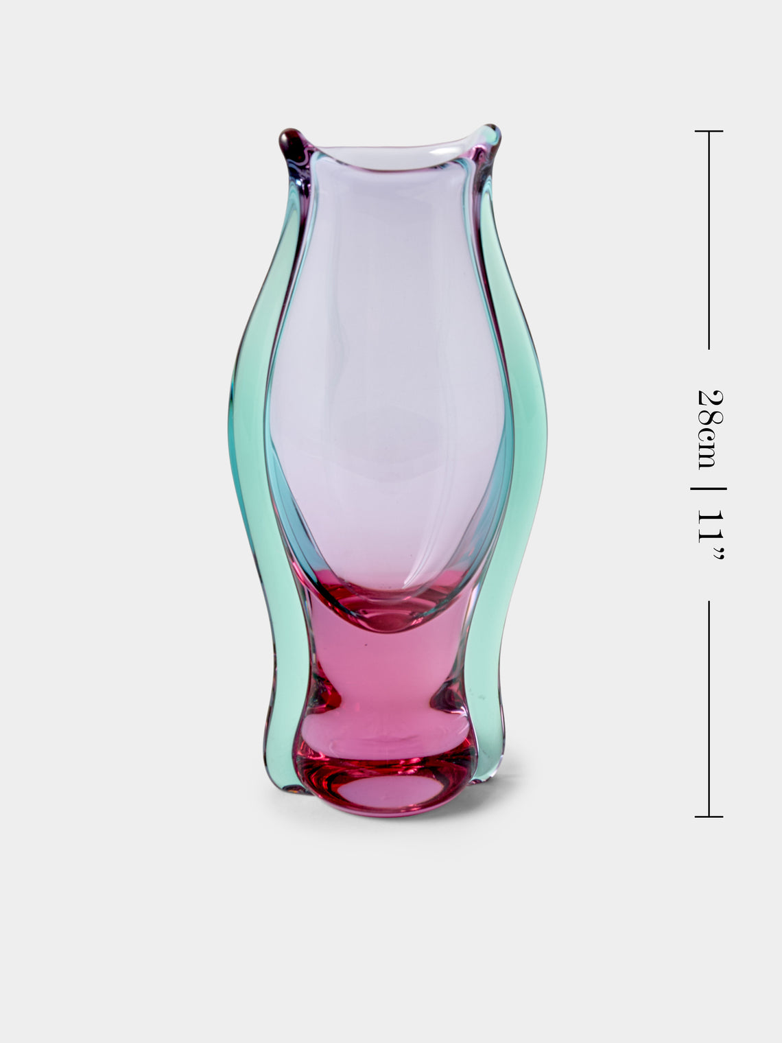 Antique and Vintage - 1970s Sommerso Murano Glass Vase (11in/28cm) - Pink - ABASK