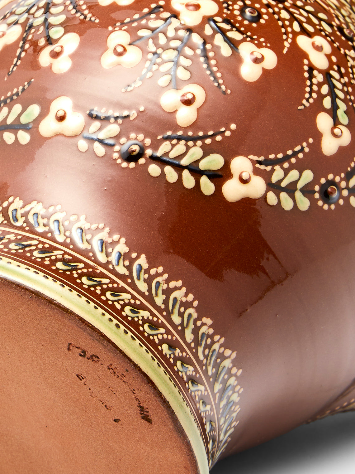 Poterie d’Évires - Birds Hand-Painted Ceramic Large Round Jug - Light brown - ABASK