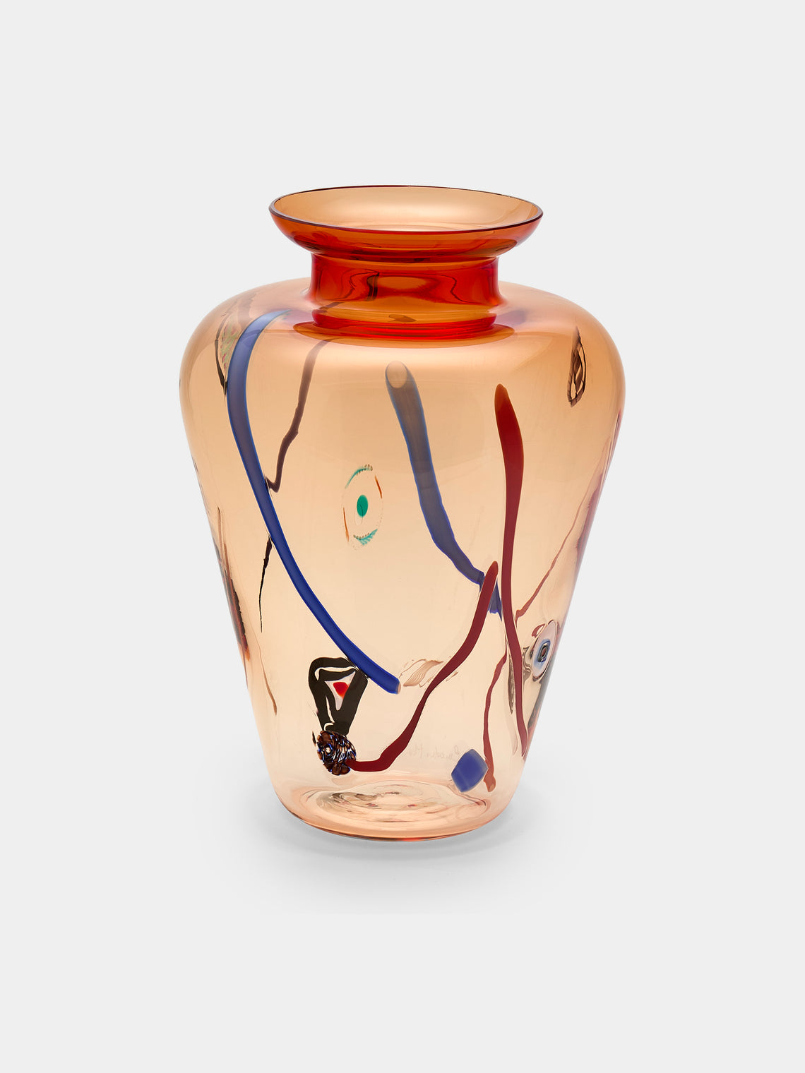 Antique and Vintage - 1970s Vittori Murano Glass Vase - Orange - ABASK - 
