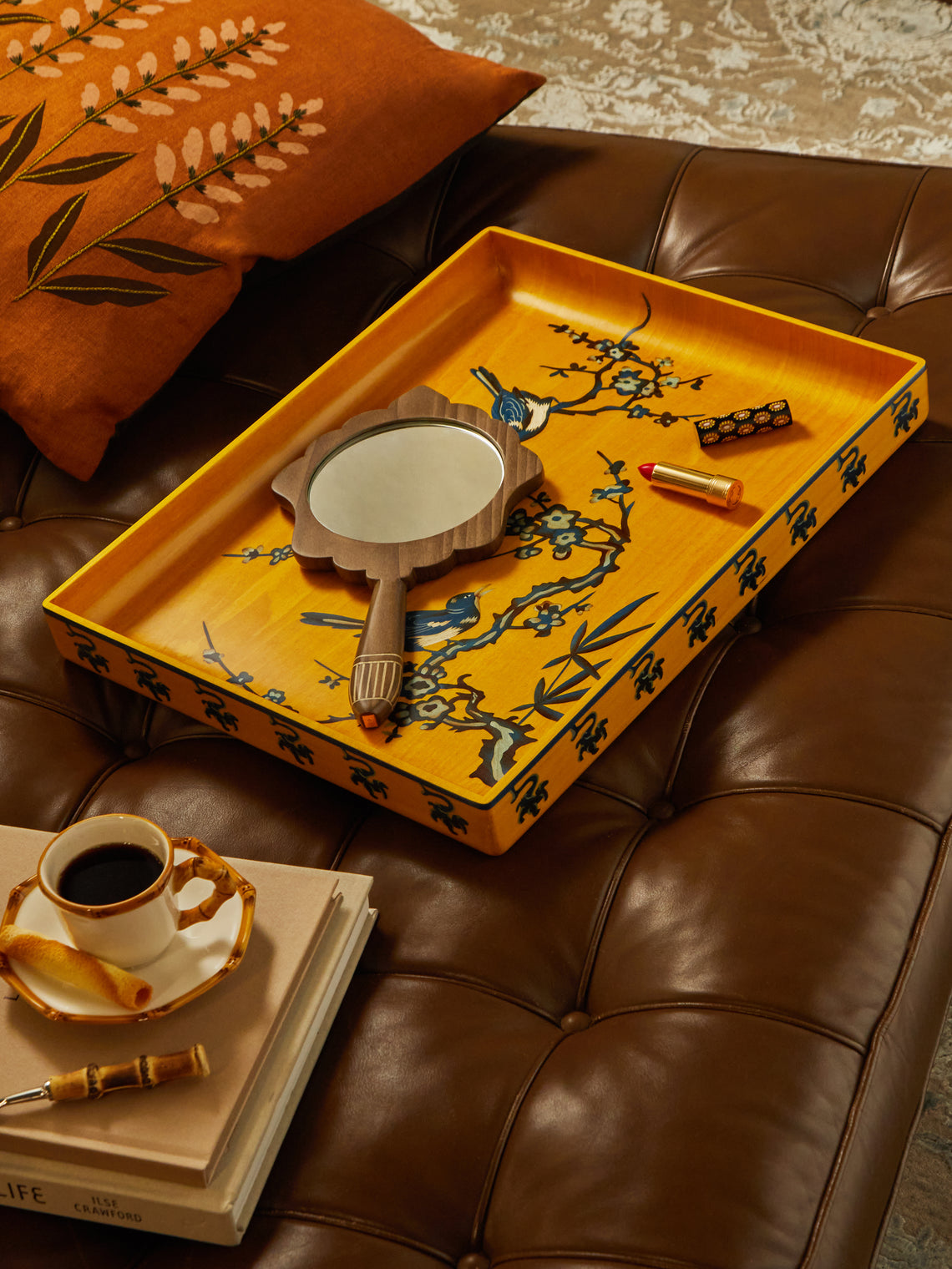 Silvia Furmanovich - Birds Marquetry Wood Small Tray -  - ABASK