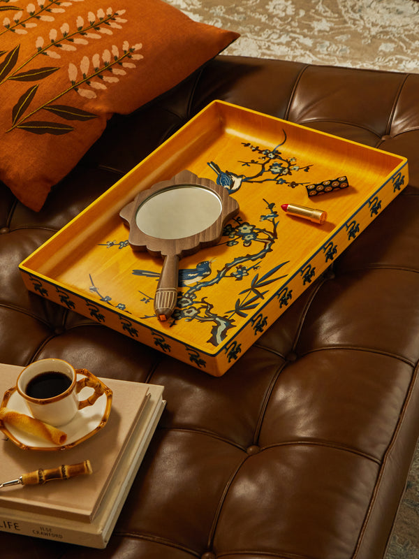 Silvia Furmanovich - Birds Marquetry Wood Small Tray -  - ABASK