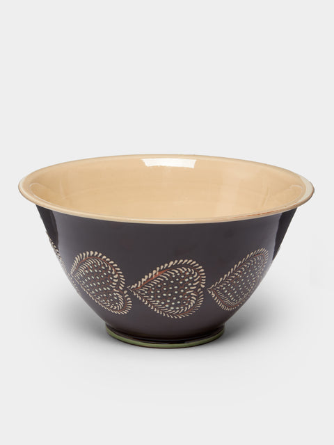 Poterie d’Évires - Hearts Hand-Painted Ceramic Salad Bowl -  - ABASK - 