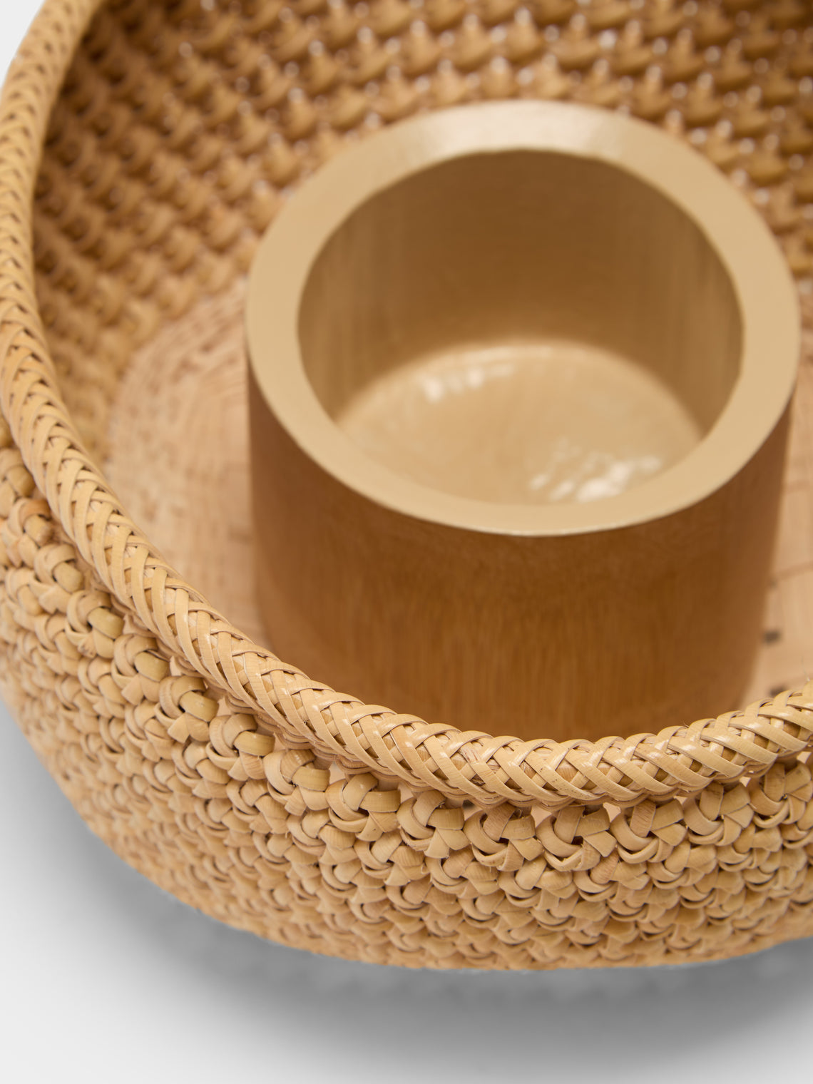 Junpei Kawaguchi - Hand-Braided Rattan Flower Basket - Brown - ABASK